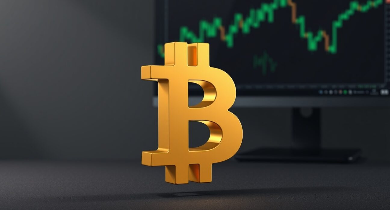 Bitcoin symbol representing the critical $75,000 price threshold analysis for a bull market.