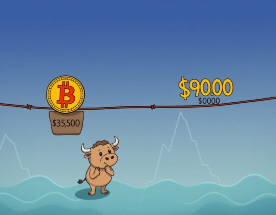 Bitcoin price analysis showing cryptocurrency balancing between key support and resistance levels