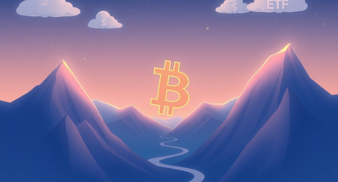 Bitcoin price analysis showing range-bound movement influenced by US spot ETF flows according to Wintermute