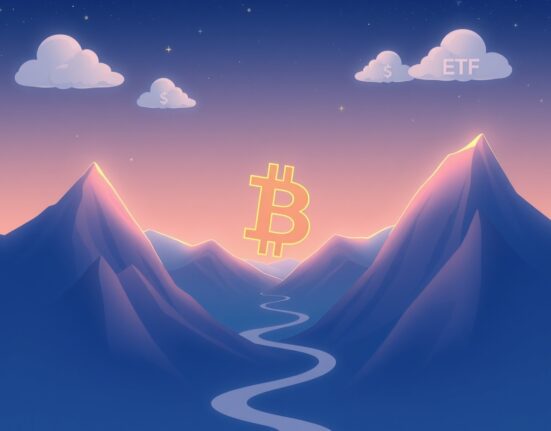 Bitcoin price analysis showing range-bound movement influenced by US spot ETF flows according to Wintermute