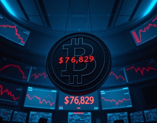 Bitcoin price drop to $76,829 could trigger massive BTC long liquidation event across exchanges.