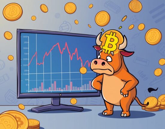 Bitcoin price crash showing dramatic market downturn with falling cryptocurrency values