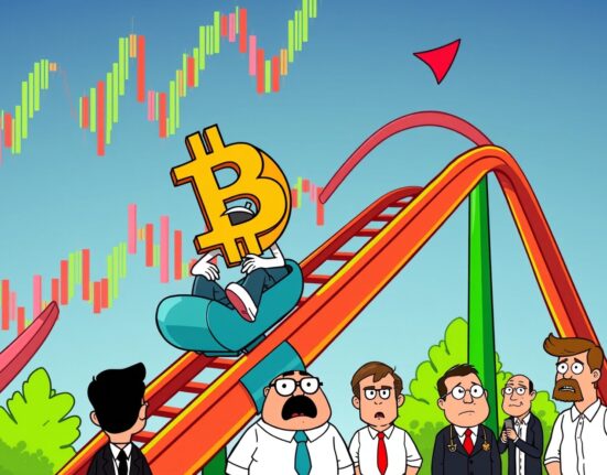 Bitcoin price drop illustrated as cryptocurrency market volatility