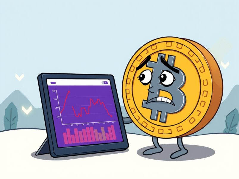 Bitcoin price drop illustrated as cryptocurrency market volatility