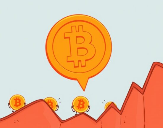 A cartoon illustrating a significant drop in Bitcoin price, reflecting current market volatility and investor sentiment.