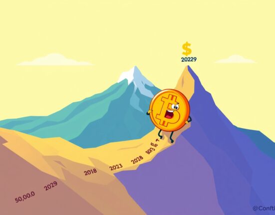 Bitcoin price prediction showing gradual climb to $200,000 target with optimistic market trajectory