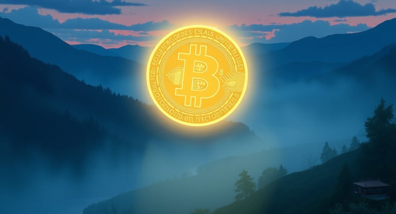 A conceptual illustration representing the future potential and analysis of Bitcoin's long-term value.