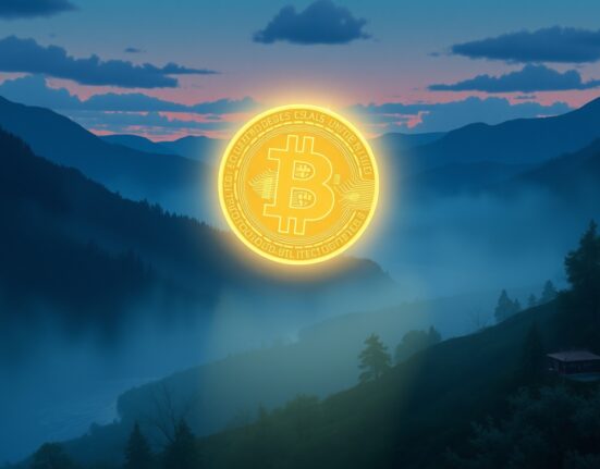 A conceptual illustration representing the future potential and analysis of Bitcoin's long-term value.