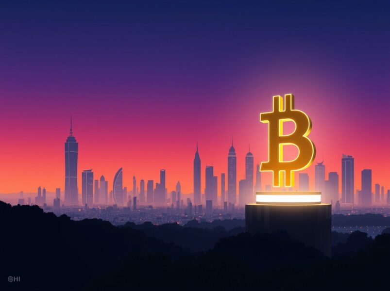 Conceptual illustration of a Bitcoin price prediction for 2041 as a foundational financial asset.