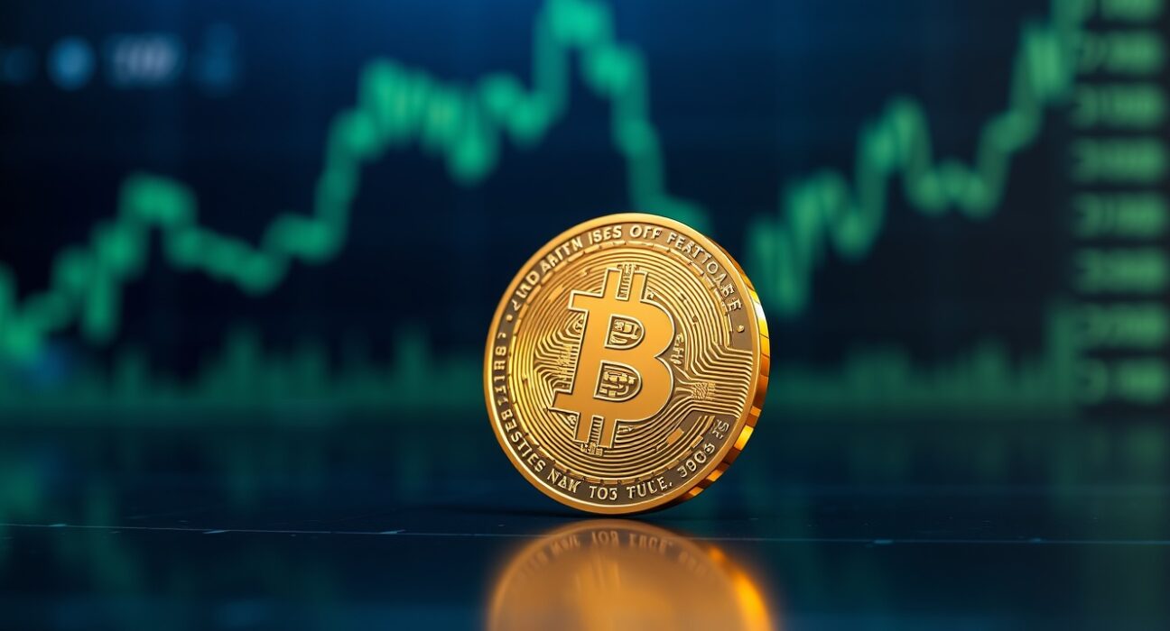 Bitcoin price prediction chart with glowing coin symbolizing potential BTC $80K breakout