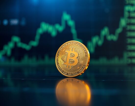 Bitcoin price prediction chart with glowing coin symbolizing potential BTC $80K breakout