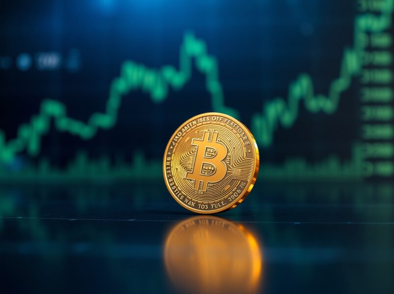 Bitcoin price prediction chart with glowing coin symbolizing potential BTC $80K breakout