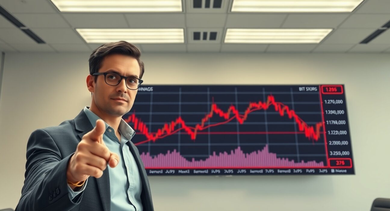 Financial analyst Benjamin Cowen examining Bitcoin price charts showing bear market patterns and technical indicators