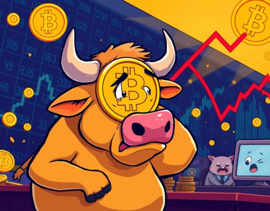 Bitcoin price prediction showing dramatic market downturn with death cross technical indicator