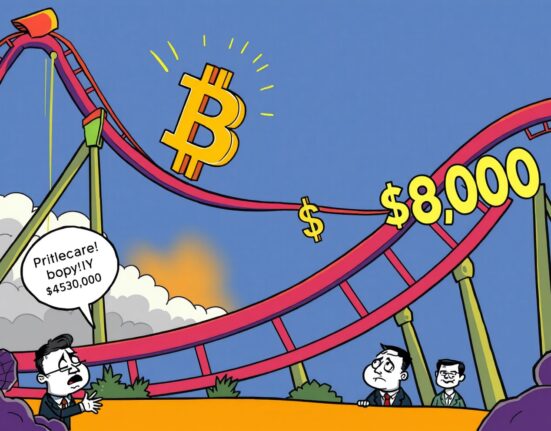 Bitcoin price prediction showing cryptocurrency volatility and critical support levels