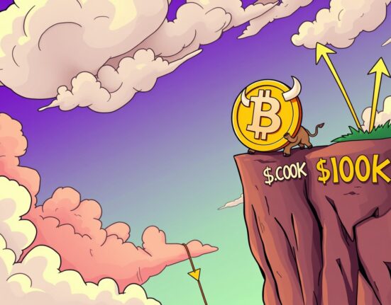 Bitcoin price prediction showing critical support level breakdown risk in cartoon illustration