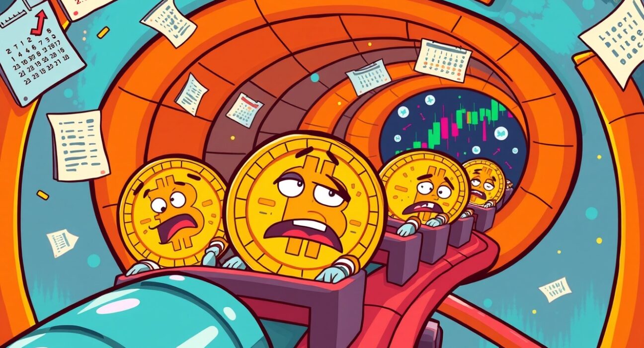 Bitcoin price prediction showing coins navigating sideways market movement before upward explosion