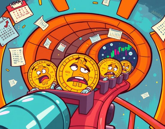 Bitcoin price prediction showing coins navigating sideways market movement before upward explosion