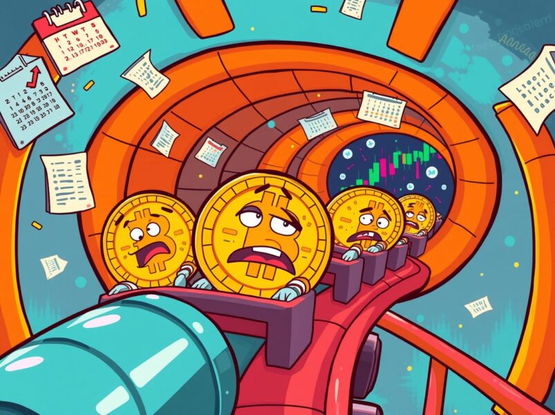 Bitcoin price prediction showing coins navigating sideways market movement before upward explosion