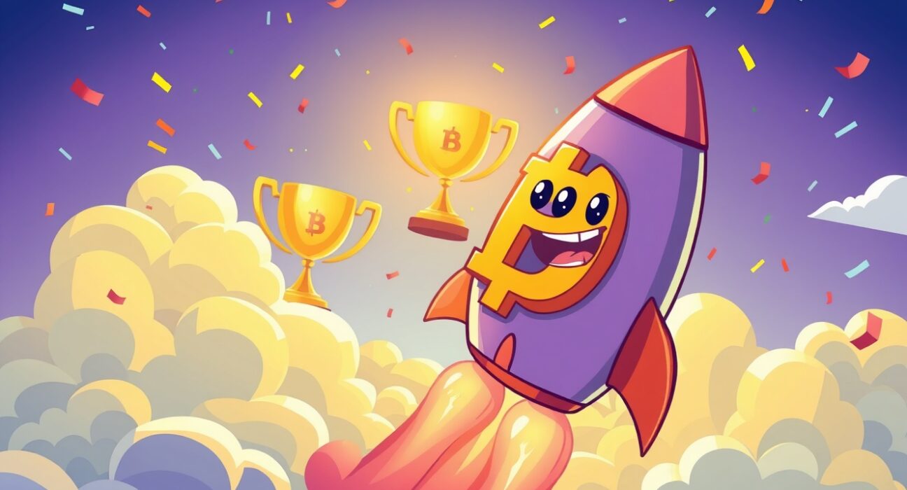 Bitcoin rocket celebrating spectacular BTC price surge above $92,000 milestone