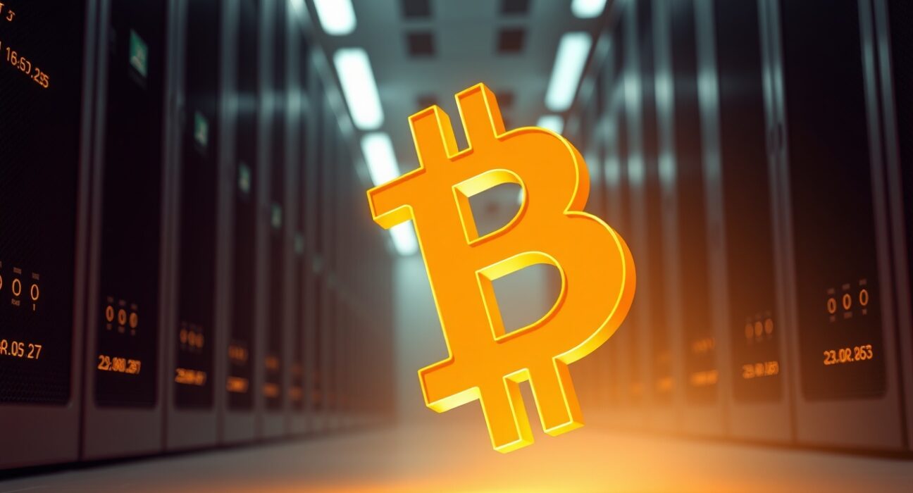 Bitcoin (BTC) logo symbolizing its price surge above $74,000 in cryptocurrency markets.