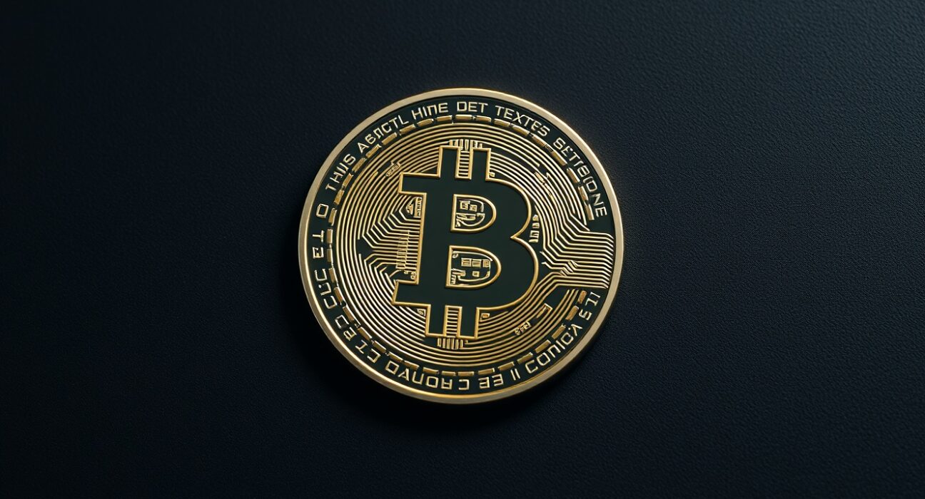 Bitcoin coin representing the cryptocurrency's surge above the $76,000 price milestone.