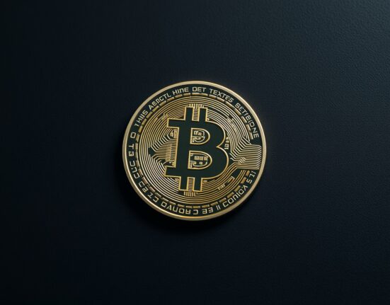 Bitcoin coin representing the cryptocurrency's surge above the $76,000 price milestone.