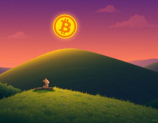 Bitcoin achieves a new price milestone above $92,000, symbolized by a glowing digital mountain peak.