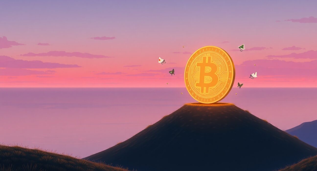 Bitcoin achieves a significant price milestone above $73,000, symbolizing major market growth.