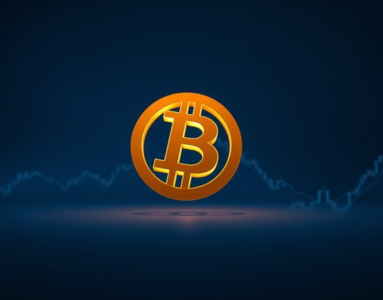 Bitcoin (BTC) logo symbolizing its historic price surge above $75,000 in cryptocurrency markets.