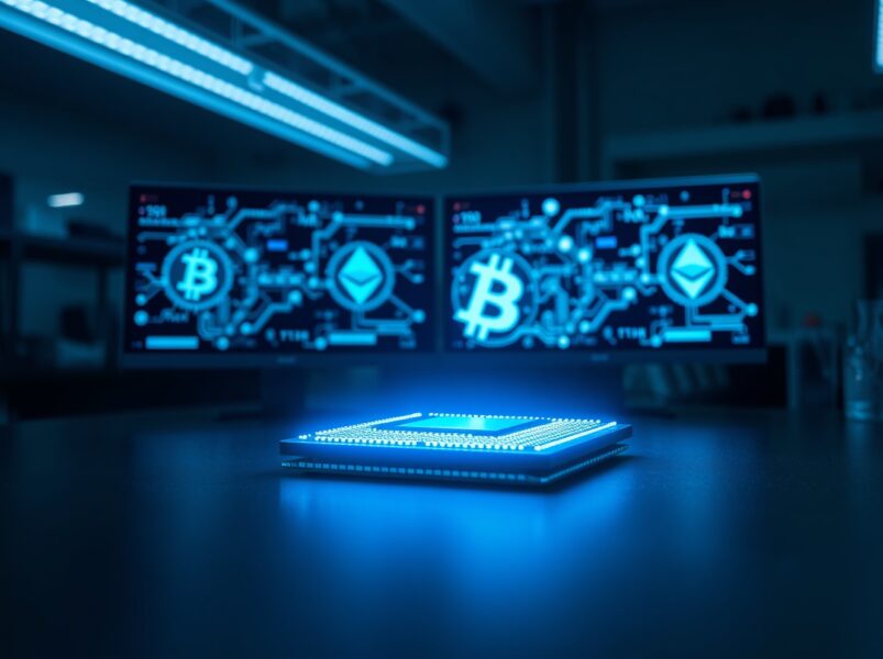 Quantum computer processor representing the security threat to Bitcoin and blockchain cryptography discussed by Nic Carter