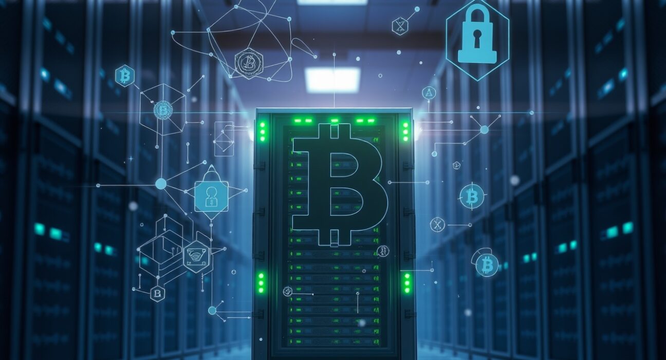 Bitcoin quantum-resistant security development with server and cryptographic visualization