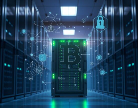 Bitcoin quantum-resistant security development with server and cryptographic visualization