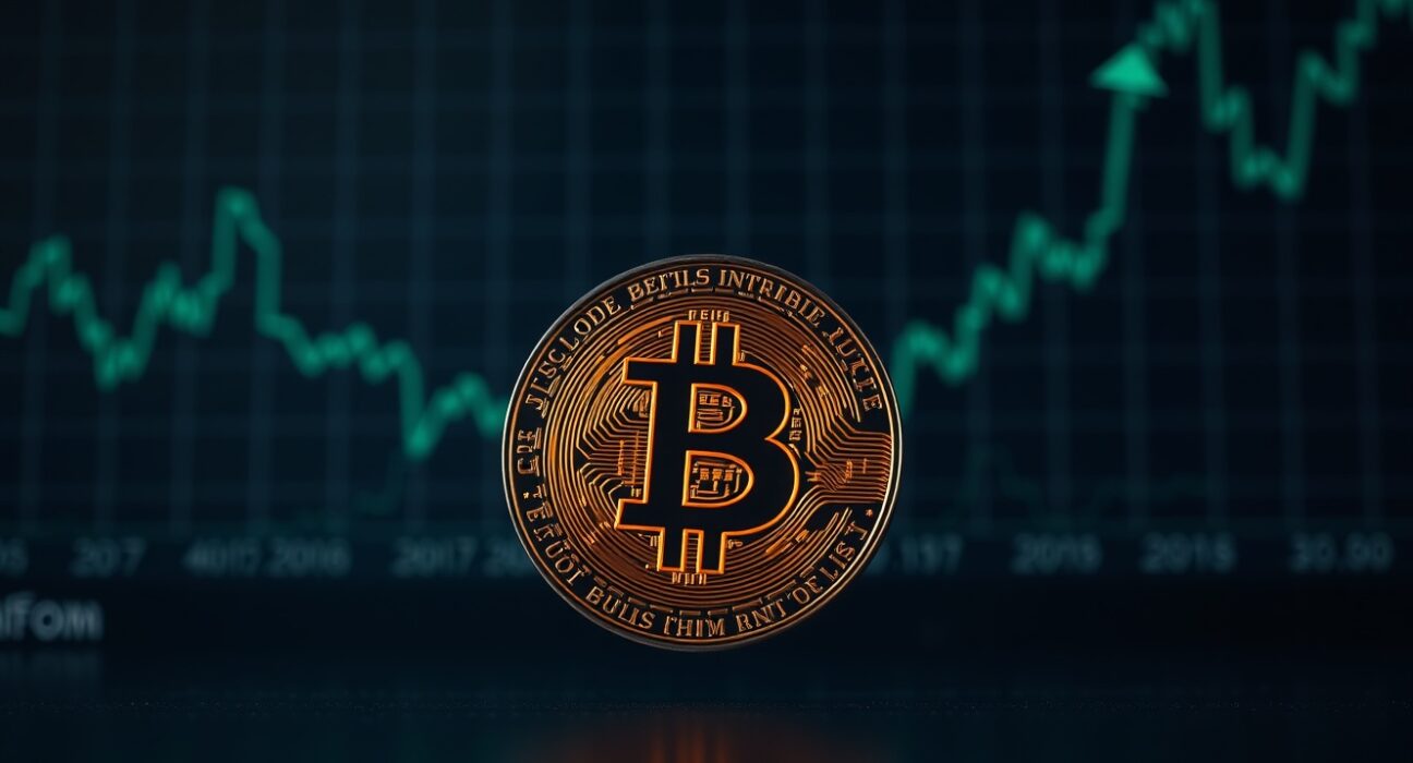 Bitcoin rally prediction: glowing Bitcoin coin against financial charts, representing 21Shares CIO's $85K reclaim analysis
