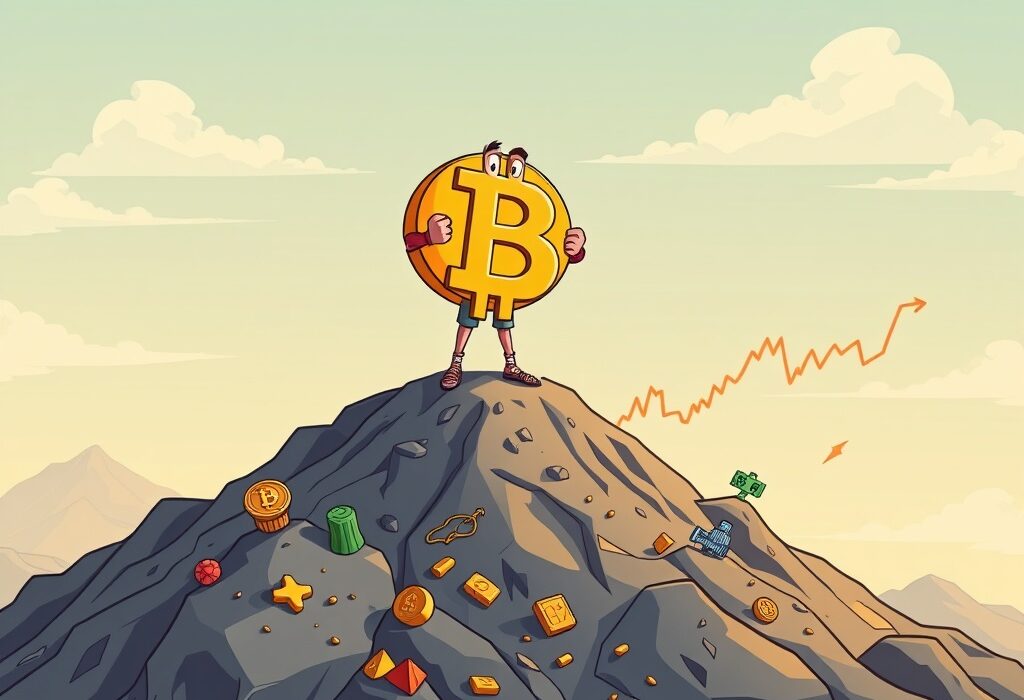 Cartoon showing strong Bitcoin realized cap, reflecting unwavering holder conviction and resilience in the crypto market.