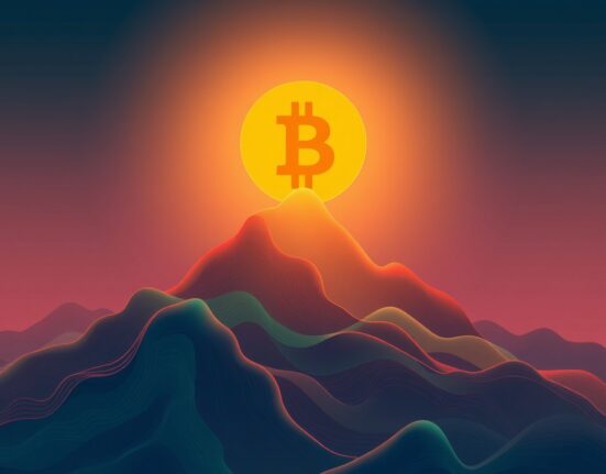 Bitcoin price chart showing a breakout above the 200-day exponential moving average.