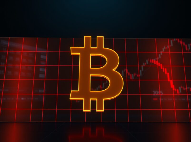 Bitcoin symbol encountering resistance barrier in financial market analysis context