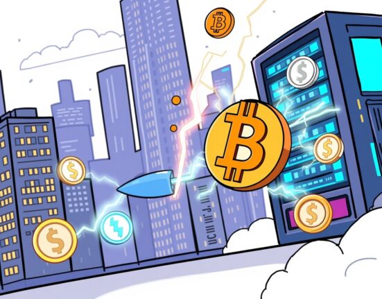 A cartoon illustration showing the significant investment in Bitcoin RGB infrastructure, highlighting its integration with the Lightning Network and stablecoin development.