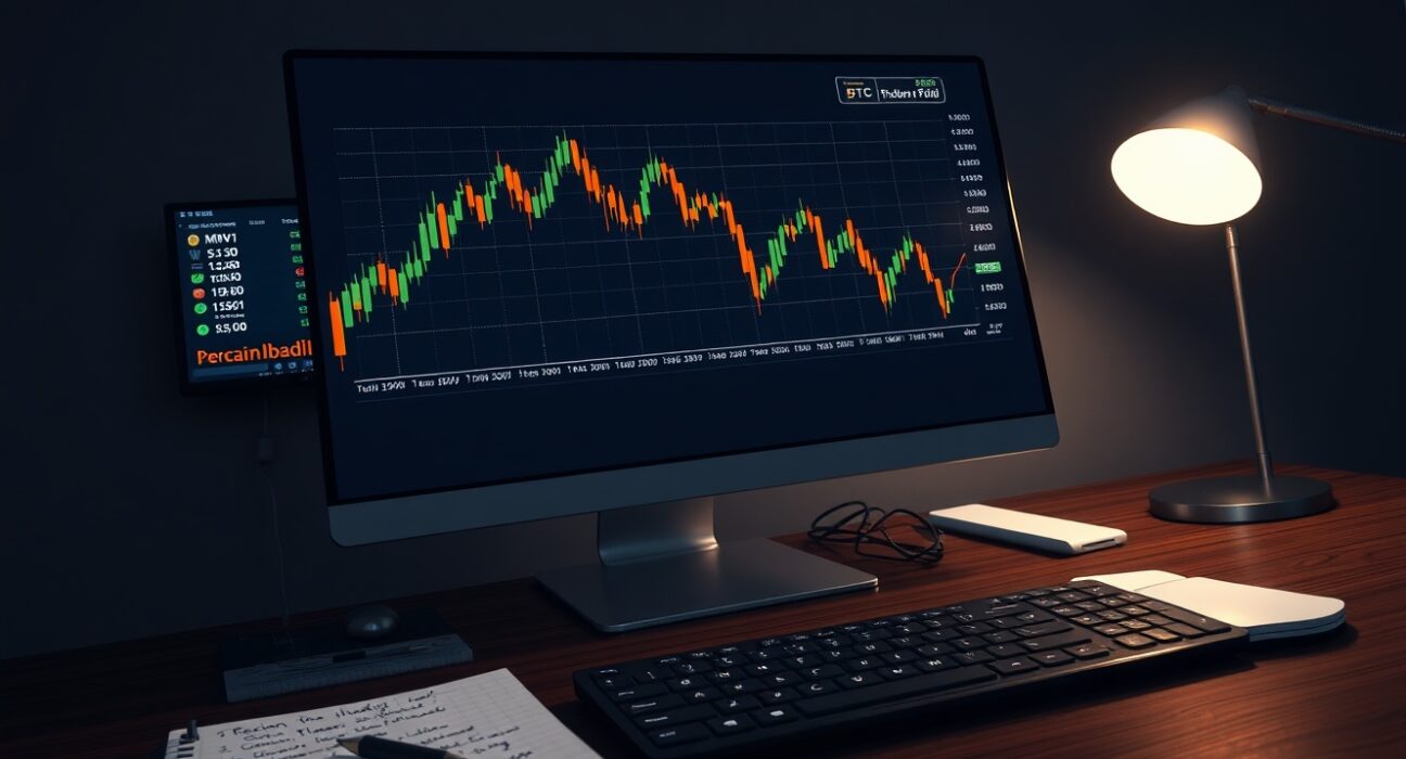 Analysis of Bitcoin selling pressure and short-term investor activity on a financial trading desk.