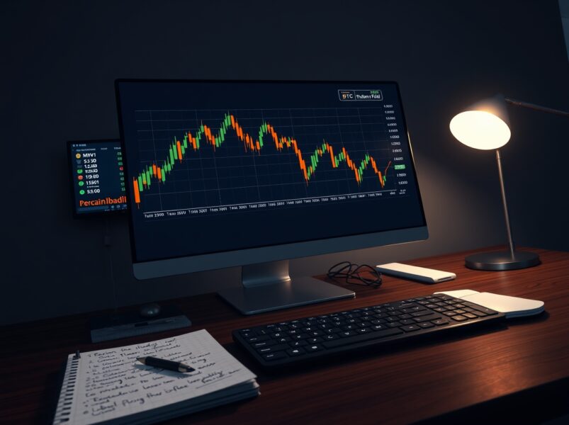 Analysis of Bitcoin selling pressure and short-term investor activity on a financial trading desk.