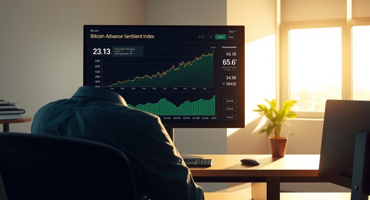 Analyst dashboard showing Bitcoin Futures Sentiment Index recovery data and market indicators