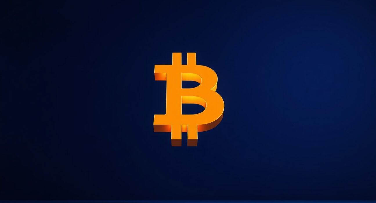 Bitcoin logo symbolizing its historic price surge above $74,000.