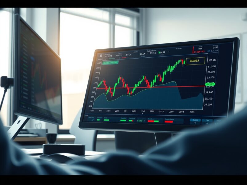 Bitcoin price chart approaching the critical $69,863 liquidation level on a trading terminal.