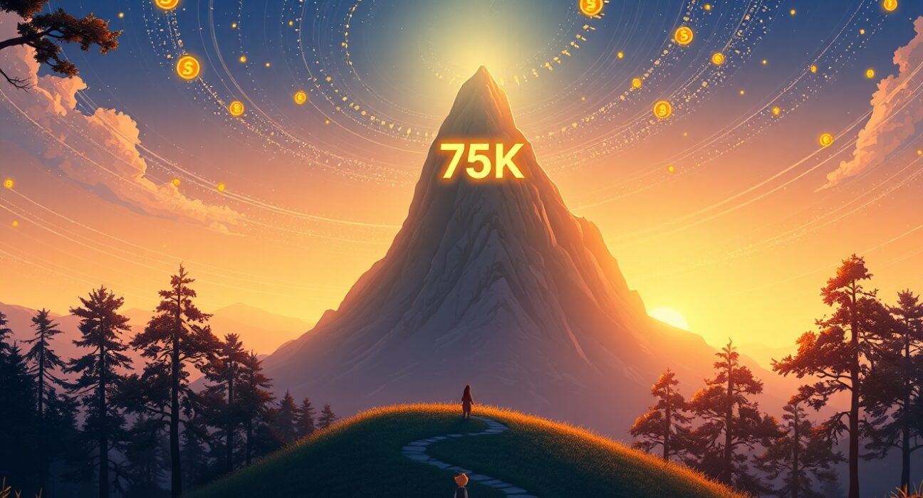 Bitcoin achieves a monumental milestone by surpassing the $75,000 price level in a major market rally.