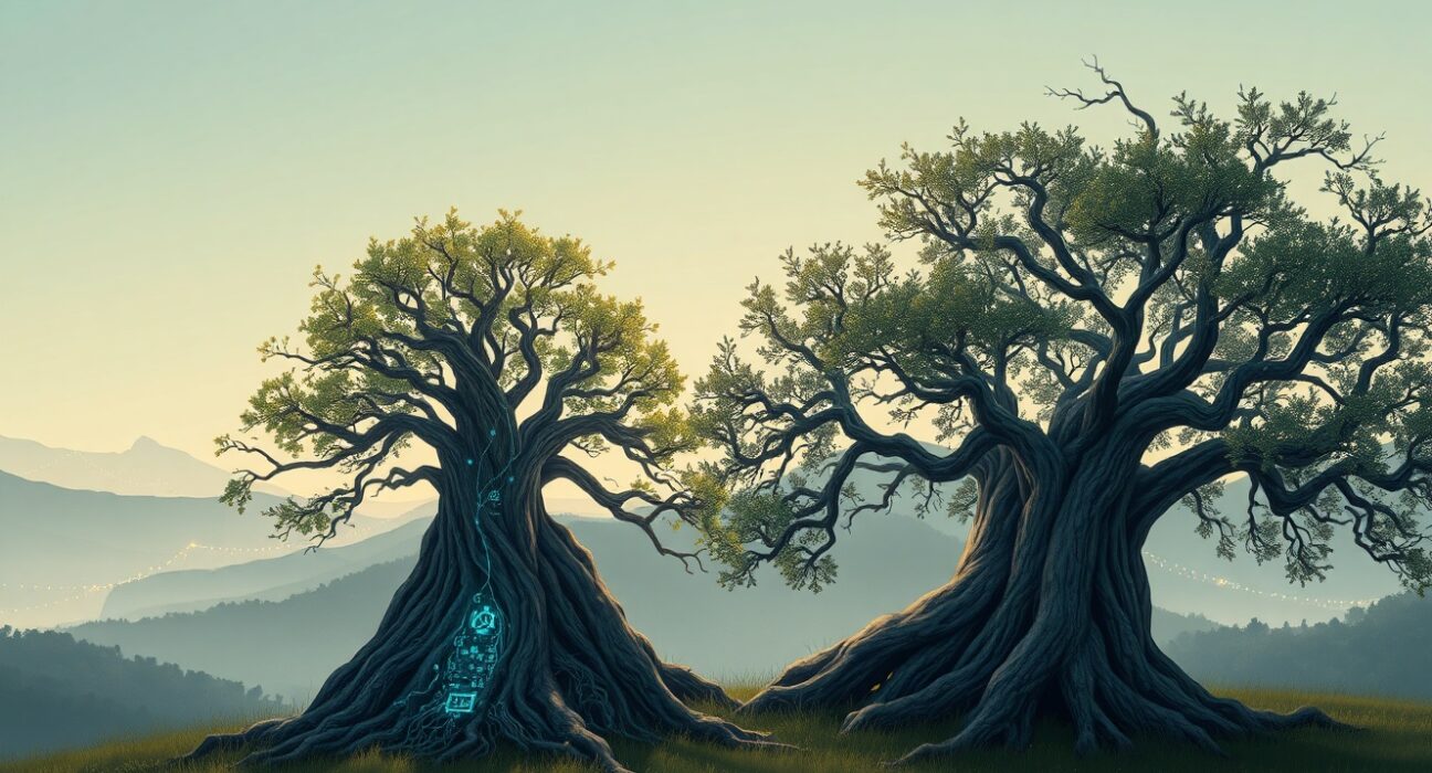 Illustration of the deepening correlation between Bitcoin and software stocks in financial markets