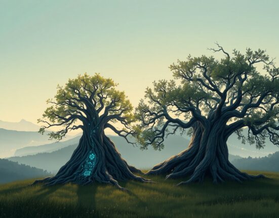 Illustration of the deepening correlation between Bitcoin and software stocks in financial markets