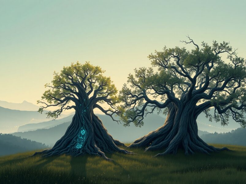 Illustration of the deepening correlation between Bitcoin and software stocks in financial markets