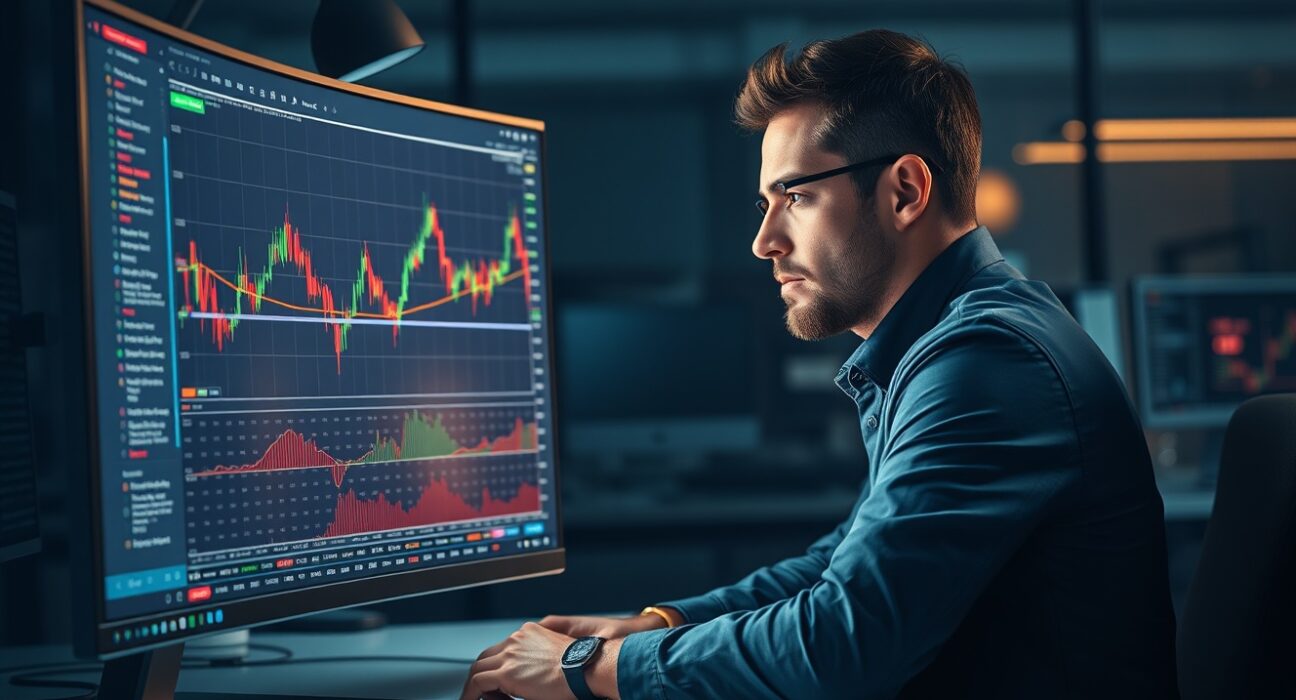 Professional trader analyzing a Bitcoin Spot CVD chart for market insights and order flow.