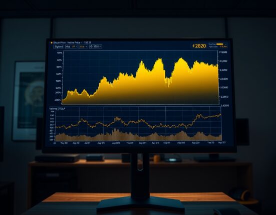 Trading screen showing Bitcoin spot CVD chart with volume heatmap and cumulative volume delta lines
