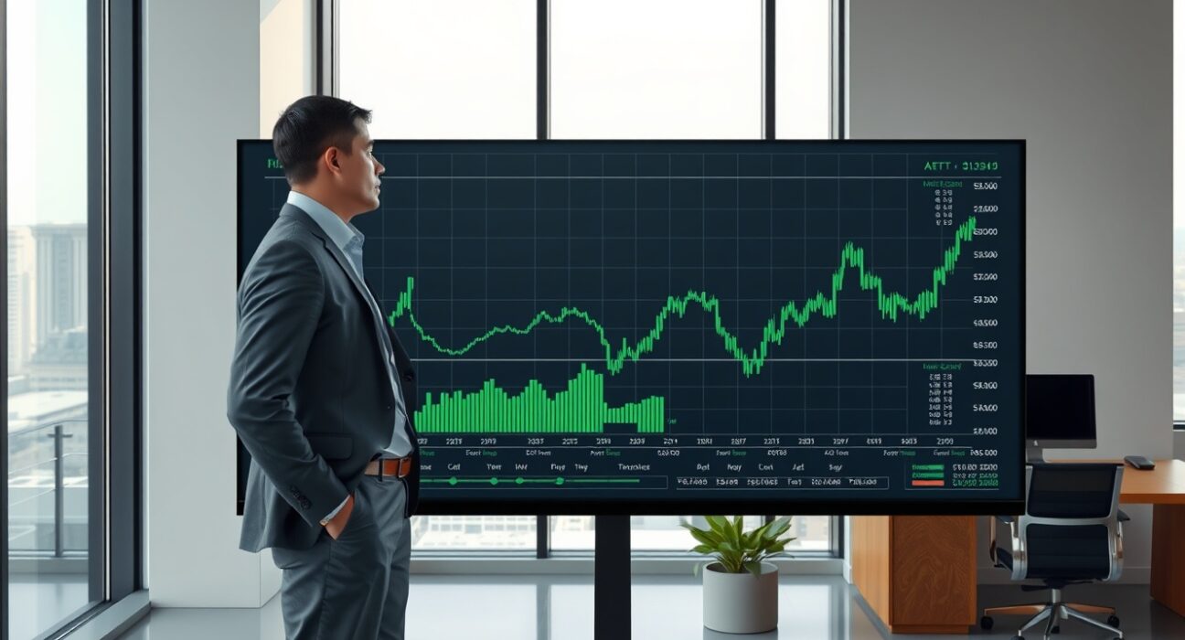 Financial analyst examining Bitcoin ETF flow data showing market stabilization trends